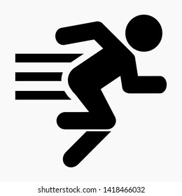 Running man icon isolated minimal single flat linear icon for application and info-graphic. Commercial line vector icon for websites and mobile minimalistic flat design.