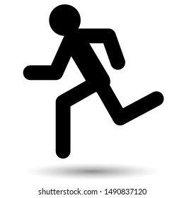 Running Man icon isolated on a white background.