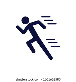 Running man icon isolated on white background. Sport or Sprint symbol silhouette 