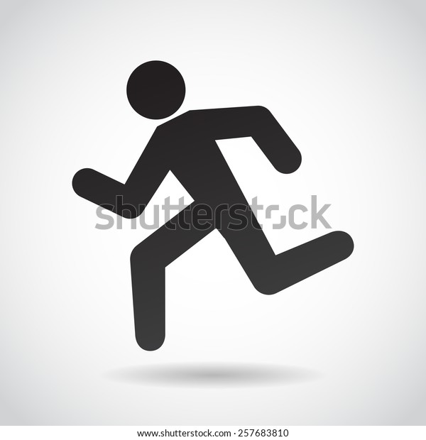 Running Man Icon Isolated On White Stock Vector (Royalty Free) 257683810