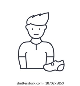 Icono de hombre en ejecución, ilustración lineal aislada, vector de línea delgada, signo de diseño web, símbolo de concepto de contorno con trazo editable sobre fondo blanco.