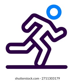 Running man icon. A linear vector illustration of running man isolated on white background.