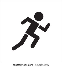 Running Man Icon On White Background