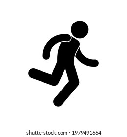 running man icon on white background isolated human silhouette athlete runs