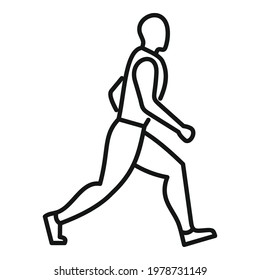 Running man icon. Outline Running man vector icon for web design isolated on white background