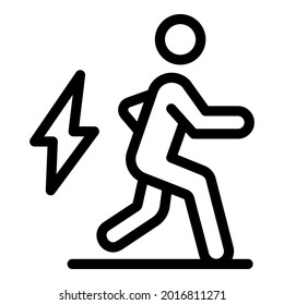 Running man icon. Outline running man vector icon for web design isolated on white background