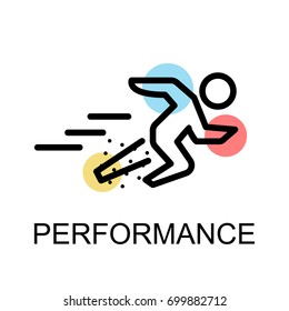 Running man icon for performance on white background