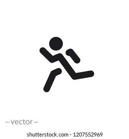 running man icon, run linear sign isolated on white background - editable vector illustration eps10