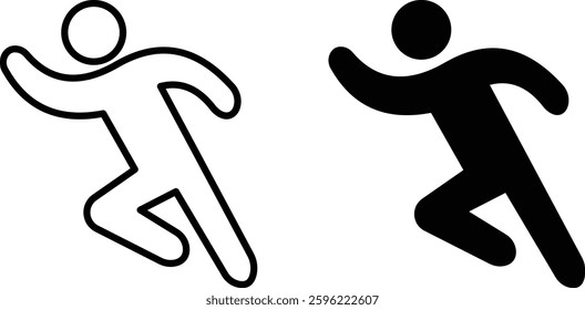 running man icon set. Speed up, walking man, a man running at a great speed. Vector illustration 
