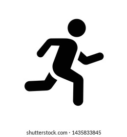 Running man icon sign illustration flat simple black color isolated vector