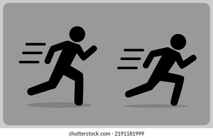 Running man icon silhouette. person logo in vector illustration