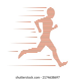 Running man icon. Silhouette sprinter male. Isolated on white background. Vector illustration. 