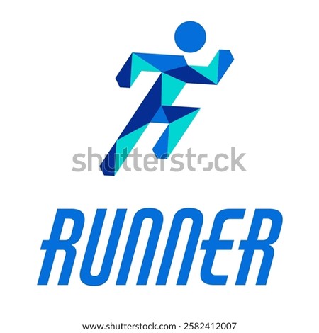 Running man icon. Silhouette sprinter male. Isolated on white background. Vector illustration. 