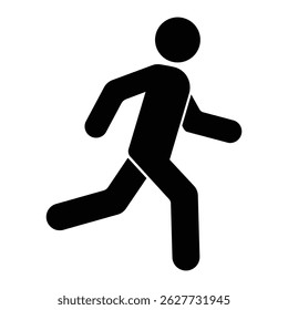 Running Man Icon Silhouette Vector Pictogram of a Person Running
