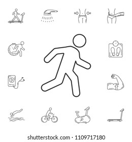 Running man icon. Simple element illustration. Running man symbol design from Gym and Health collection set. Can be used for web and mobile on white background