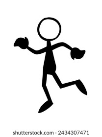 Running man icon. Simple illustration black silhouette. Vector illustration.