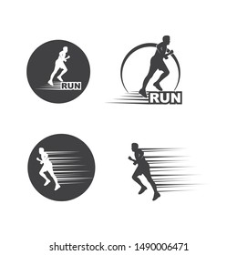 running man icon vector illustration design template