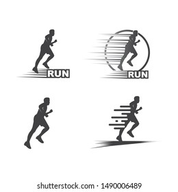 running man icon vector illustration design template