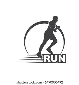 running man icon vector illustration design template