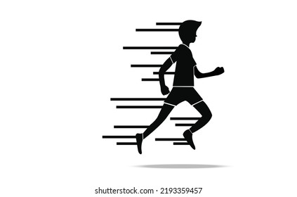 Icono del hombre en ejecución, ilustración del vector.
