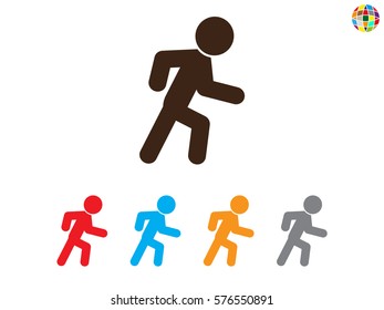 running, man icon, vector illustration eps10