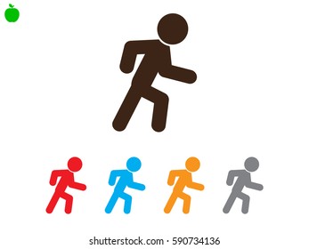 running, man icon, vector illustration eps10