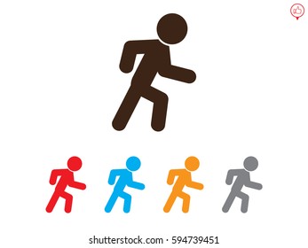 running, man icon, vector illustration eps10
