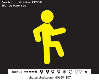 running, man icon, vector illustration eps10