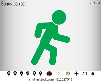 running, man icon, vector illustration eps10