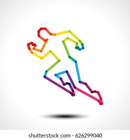 Running man icon. Vector illustration