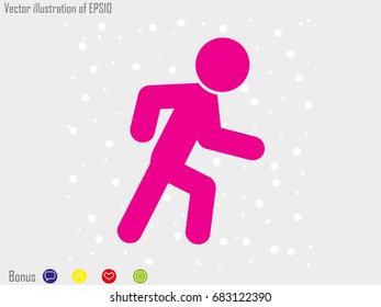 running, man icon, vector illustration eps10