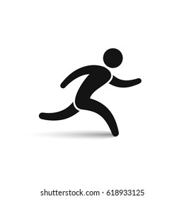 Running man icon, vector isolated simple silhouette, run symbol.