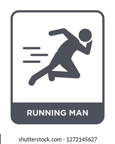 running man icon vector on white background, running man trendy filled icons from Free time collection, running man simple element illustration