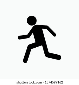 Person Walking Walk Sign Flat Vector Stock Vector (Royalty Free ...