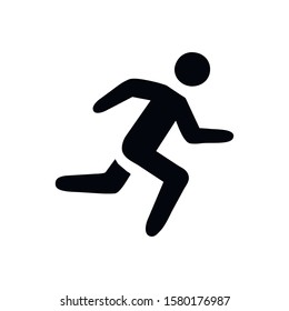 Running man icon vector silhouette on white background.