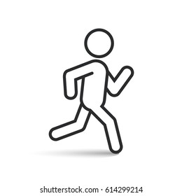Running man icon vector silhouette on white background.