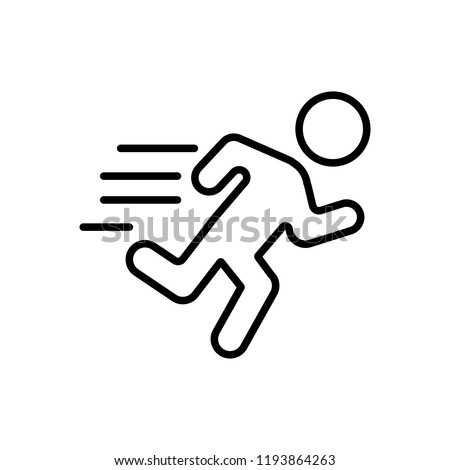 Running man icon vector silhouette on white background.