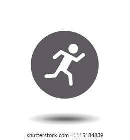 Running Man icon. Vector style is flat iconic symbol with rounded angles, gray color, white background.