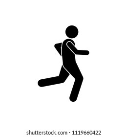 Running Man icon. Vector style is flat iconic symbol with rounded angles, gray color, white background.