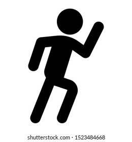 Running man icon White background.