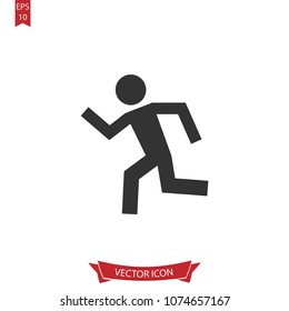 Running man icon,exit vector,escape  sign isolated on white background. Simple running man silhouette  illustration for web and mobile platforms.