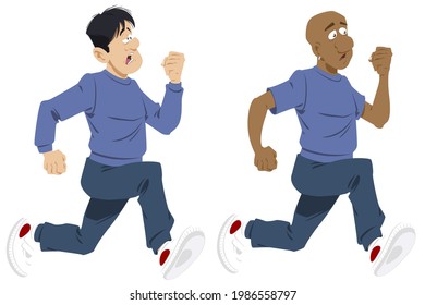Running man. Illustration concept for mobile website and internet development.