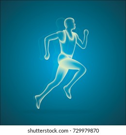 Running man illustration.
Transparent design template.