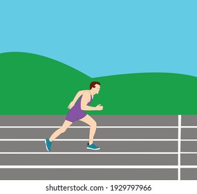 running man illustration vector art