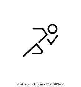 Running man illustration vector design with black and white color theme for logo and icon