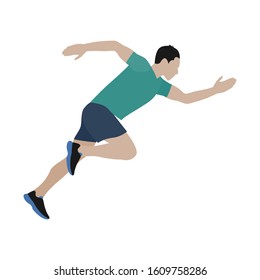 Running man isolated on background, flat illustration vector 