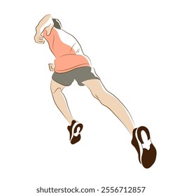Running man isolated on background, Hand drawn style illustration vector.