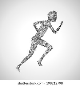 Running Man - Isolated On Gray Background - Vector Illustration, Graphic Design Editable For Your Design 