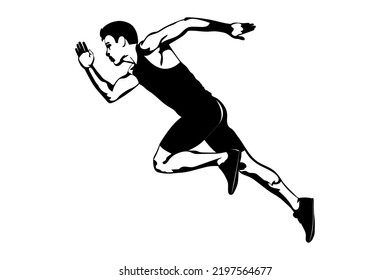 Running Man Isolated On White Background Stock Vector (Royalty Free ...