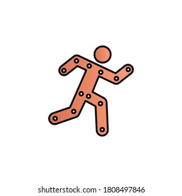 Running, man, limbs, points color gradient vector icon